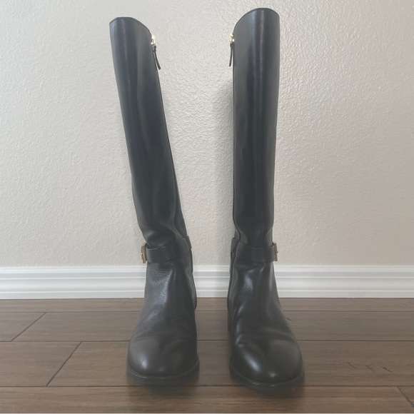 Tory Burch boots black leather knee high zip up boots tall boots fall boots - Picture 8 of 16